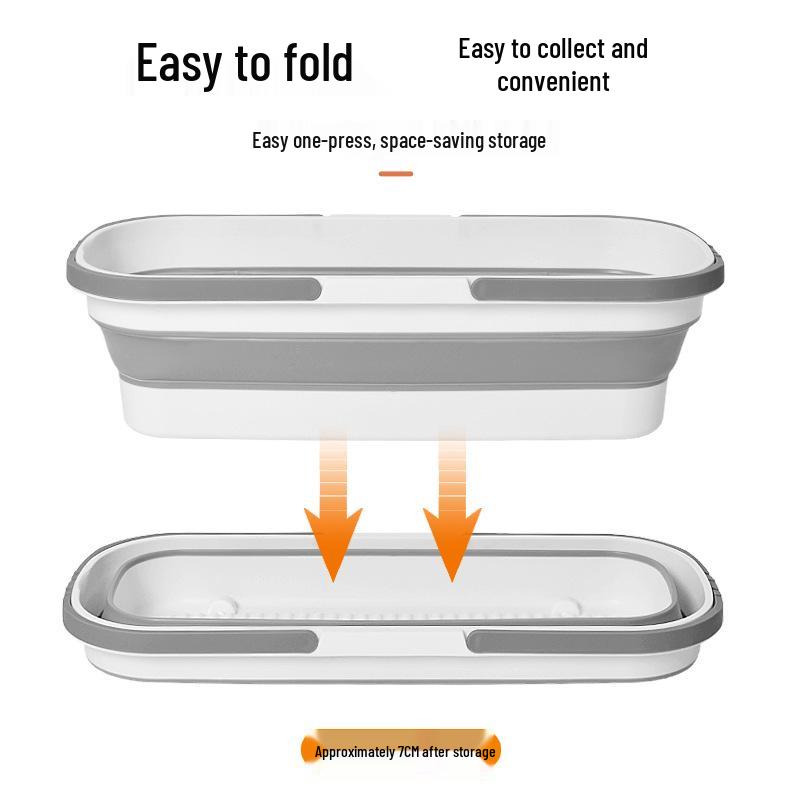 60cm Extra Large Foldable Rectangular Plastic Mop Bucket for Household Storage and Washing