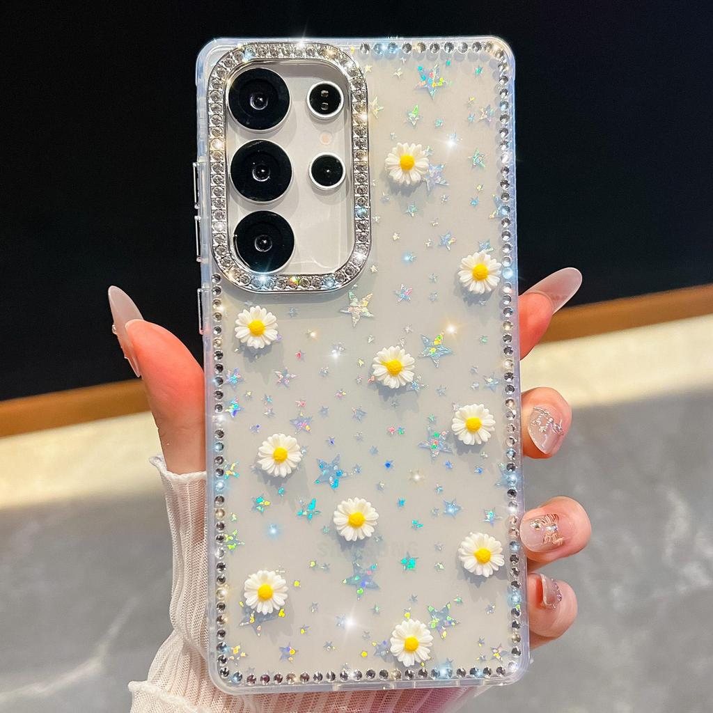Samsung S26 Ultra Bling Diamond Phone Case - Creative Chamomile A57 Glitter Luxury Design