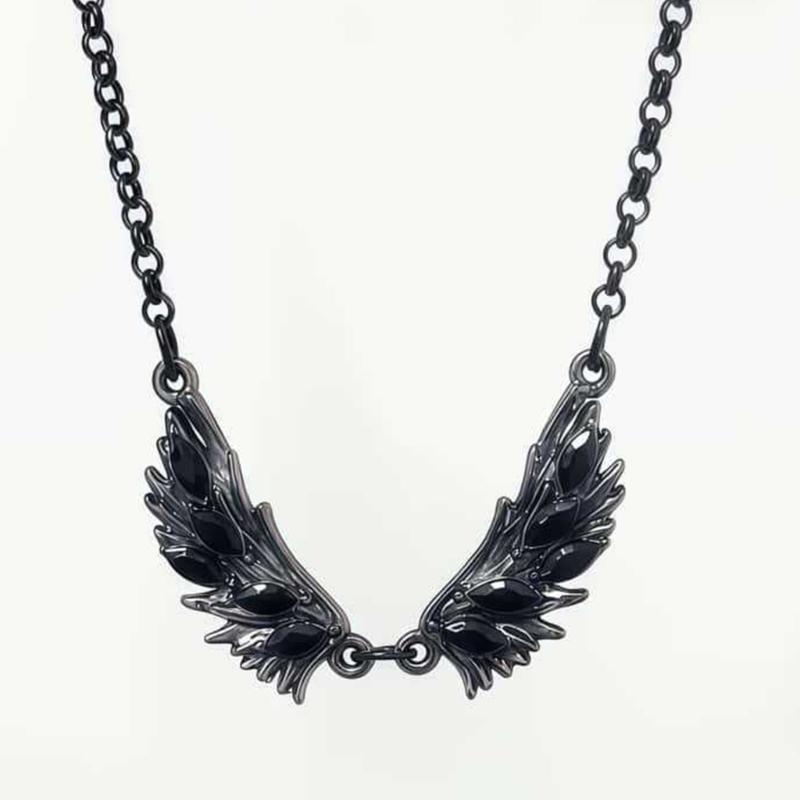 Elegant Black Angel Wing Pendant Necklace For Women Stylish Jewelry Gift for Women Girl Fashion Present