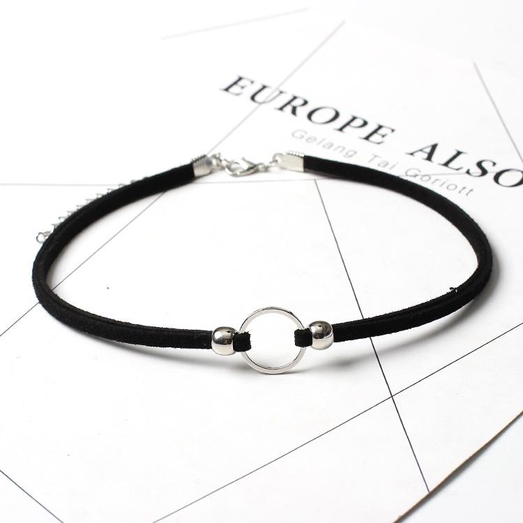 E-commerce Hot Sale Accessories Fashion Geometric Circle Necklace Choker Multi-layer Collar Collarbone Chain