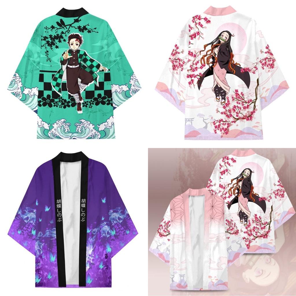 Demon Slayer Cartoon Printed Top Agatsuma Zenitsu Tanjiro Kamado Cosplay Costume