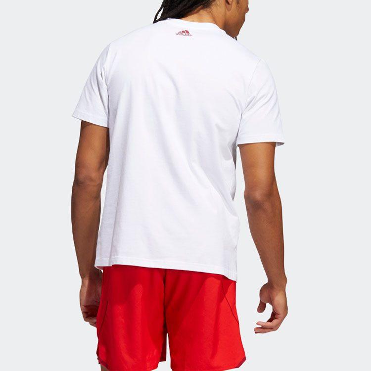 Adidas T Shirts Men's White Crew Neck Moderate Straight Fit HG4418
