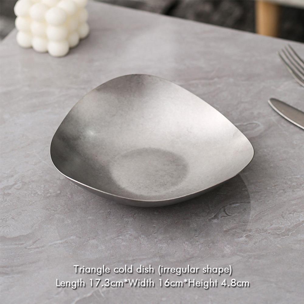 Plato de Cena Multifuncional de Metal Vintage Vajilla Irregular para Huesos Platos Retro para Comida Uso para Cenar