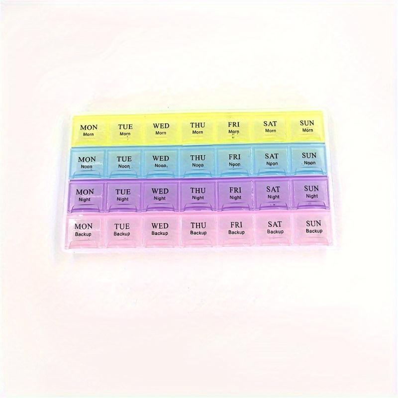 1PC 4 Row 28 Squares Pillbox Storage Box for Pills Portable Weekly 7 Days Medication Case Pill Container Organizer Plastic Box