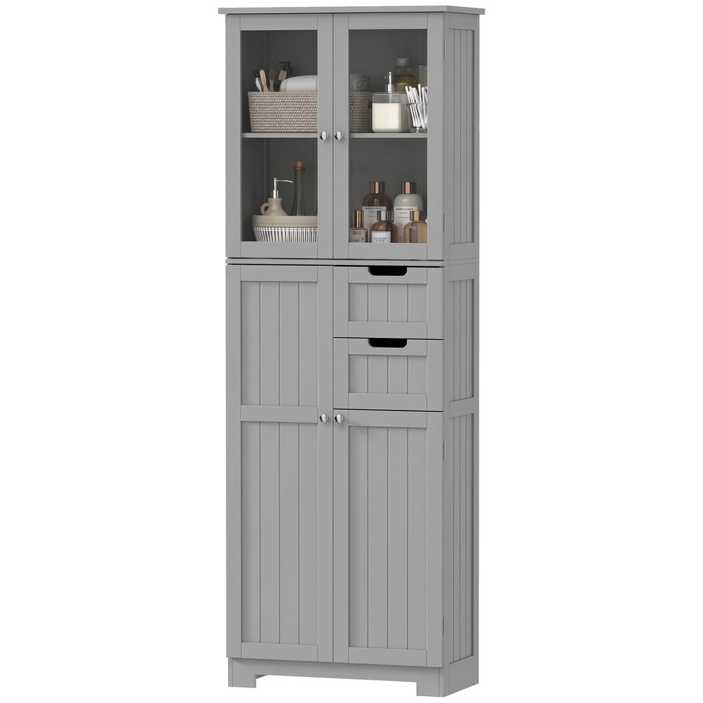 Tall Bathroom Cabinet, 60 x 30 x 170 cm, Grey