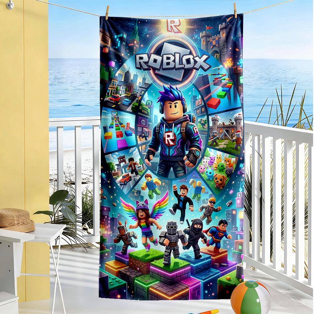 Asciugamano da Spiaggia Roblox Alta Assorbenza & Asciugatura Rapida Confortevole Leggero Adatto per Sport, Viaggi, Nuoto, Yoga, Bagno, Spiaggia E Piscina