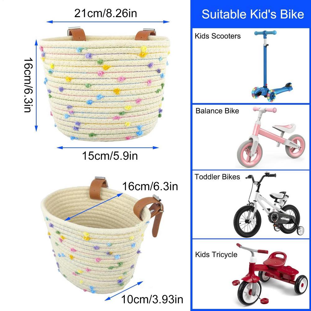 Cycle Front Storage Basket Woven Cycle Front Container Handmade Woven Road Cycle Front Basket for Cycle Electric Cycle Road