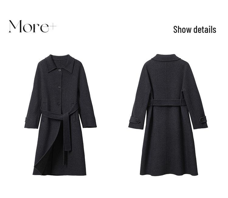 Elegant Double-Sided Wool Coat with Doll Collar and Multi-Button Design