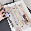 Luxury 3D Heart Metal Watch Bands for Apple Watch Series 11 10 42 46 40 49mm Replacement Wrist Chain Bracelet Girly Watch Strap