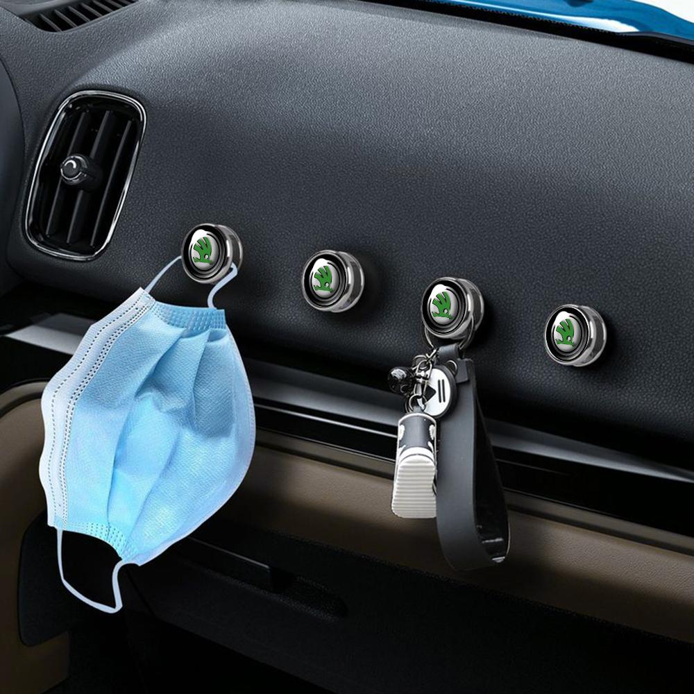 1/2pcs Car Hooks USB Cable Headphone Key Storage Hook Accessorie For Skoda Octavia 2 3 Kodiaq Fabia Karoq Superb A5 Scala Rapid