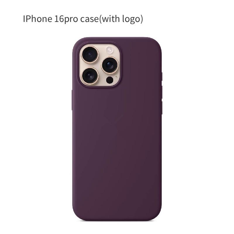 Iphone16 Pro For Solid Color Magnetic Silicone Phone Protective Case With Logo