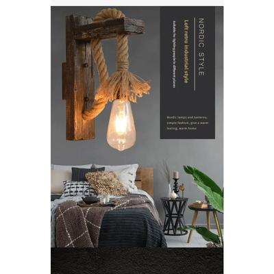 22cm/8.6in Retro Antique Old Boat Wood Restaurant Wall Lamp Loft Industrial Style Retro Bar Cafe Aisle Nostalgic Wood Wall Lamp