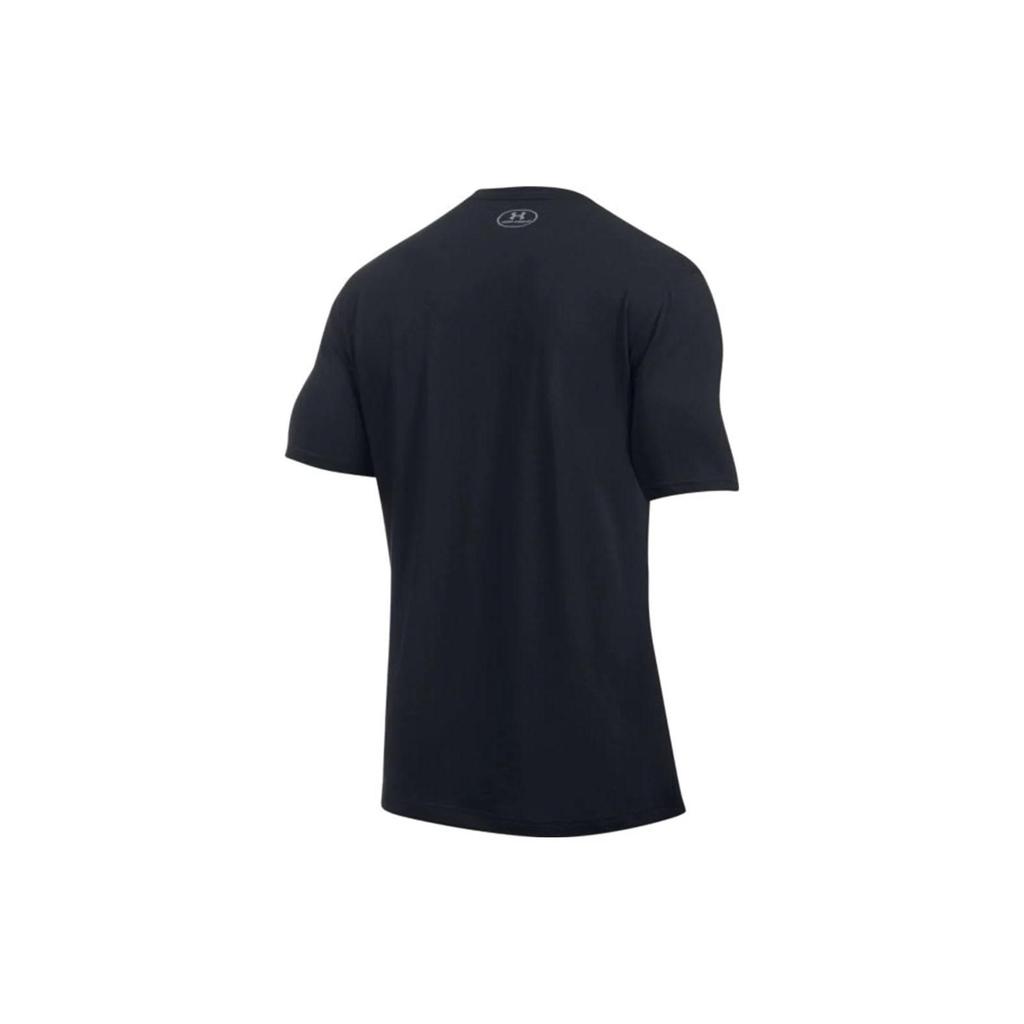 Under Armour Solid Color Casual Sports Crew Neck Short Sleeve T-Shirt Men Tops Black 1273463-001