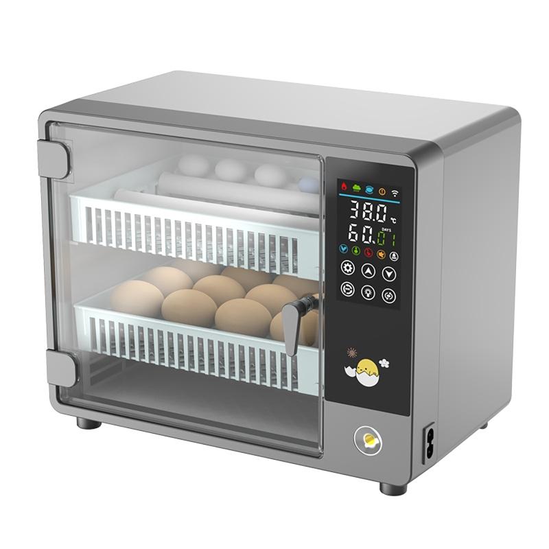 24 Eggs Temperature Control Touch Screen Fully Automatic Incubator Dual Power Household Incubator for Chicken Duck Goose Pigeon