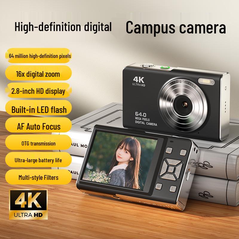 

KuaJing Retro Mirrorless Camera - Dual-Camera, 5K Video, 21MP Front/Rear, Self-Timer