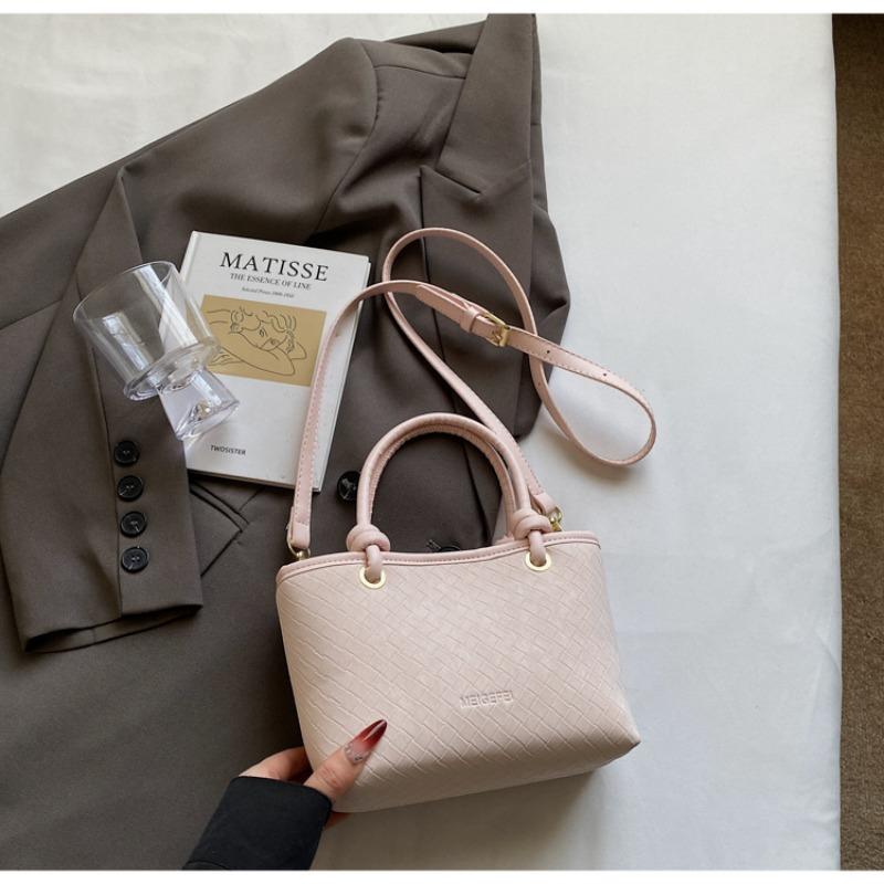 

Stylish and simple bag texture portable bucket bag hand shoulder bag versatile oblique span women s bag