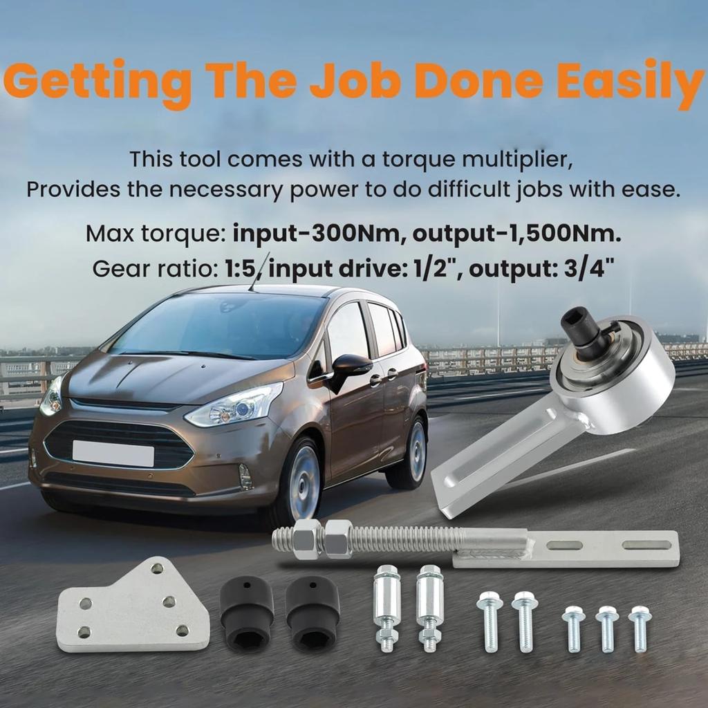 SIHAO Drehmomentvervielfacher-Satz für Ford 1.0/2.0 EcoBoost Duratec Motor Kurbelwelle Riemenscheibe Demontagewerkzeug Einstellung