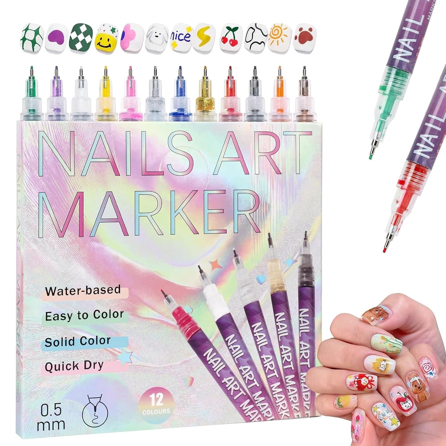 Kidology 12 Colors DIY Nail Art