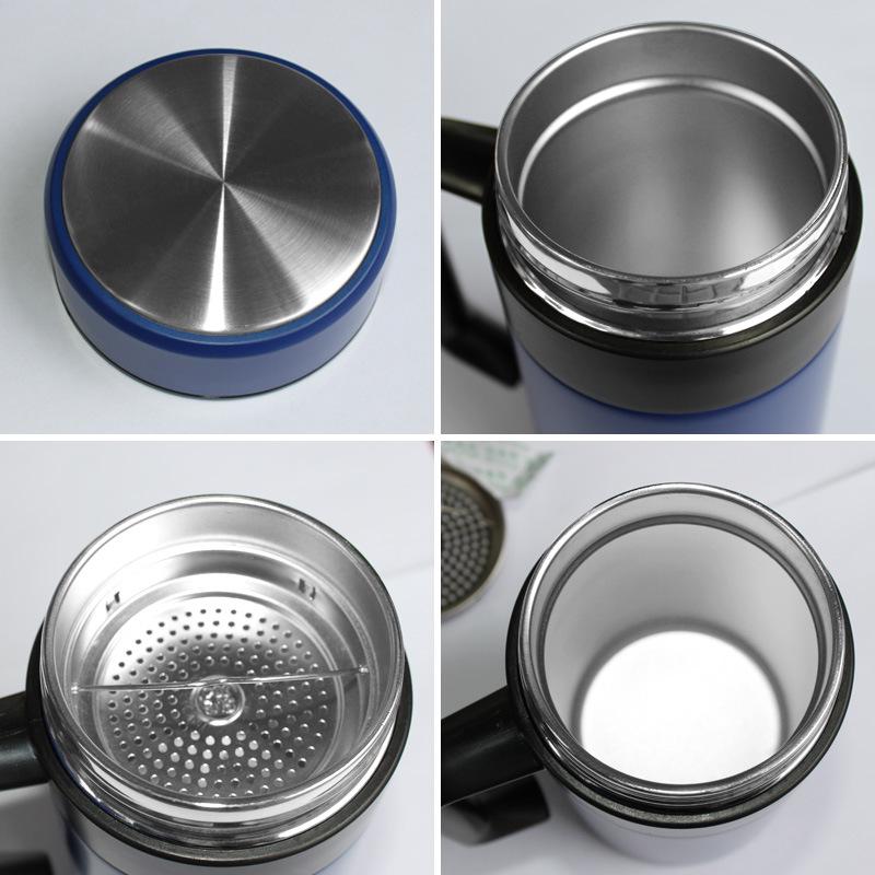 Insulated Stainless Steel Water Bottle with Handle & Tea Infuser - Large Capacity for Office Use