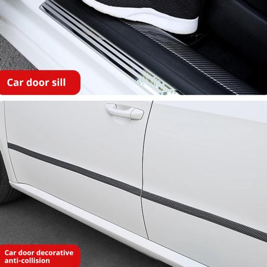 Carbon Fiber Car Door Protector Stickers Scratch-resistant Film Auto Trunk Sill Scuff Guard Tape for Enhanced Sealing Noise Reduction