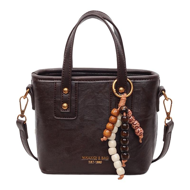 Hand Carrying Retro Casual Bucket Bag Women's Winter New Trend Fashion Shoulder Bag High-end Women's Bag