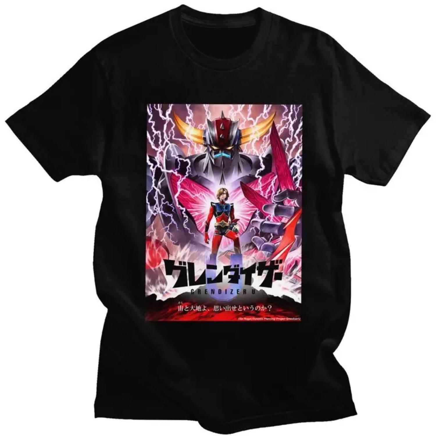 

Custom UFO Robot Mazinger Z Tshirts for Men Short Sleeve Leisure T Shirt Grendizer Goldorak T-shirts Loose Fit 100% Cotton Tee S чёрный