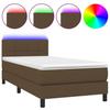 Maison Exclusive - Sommier à lattes de lit matelas et LED Marron foncé 100x200cm