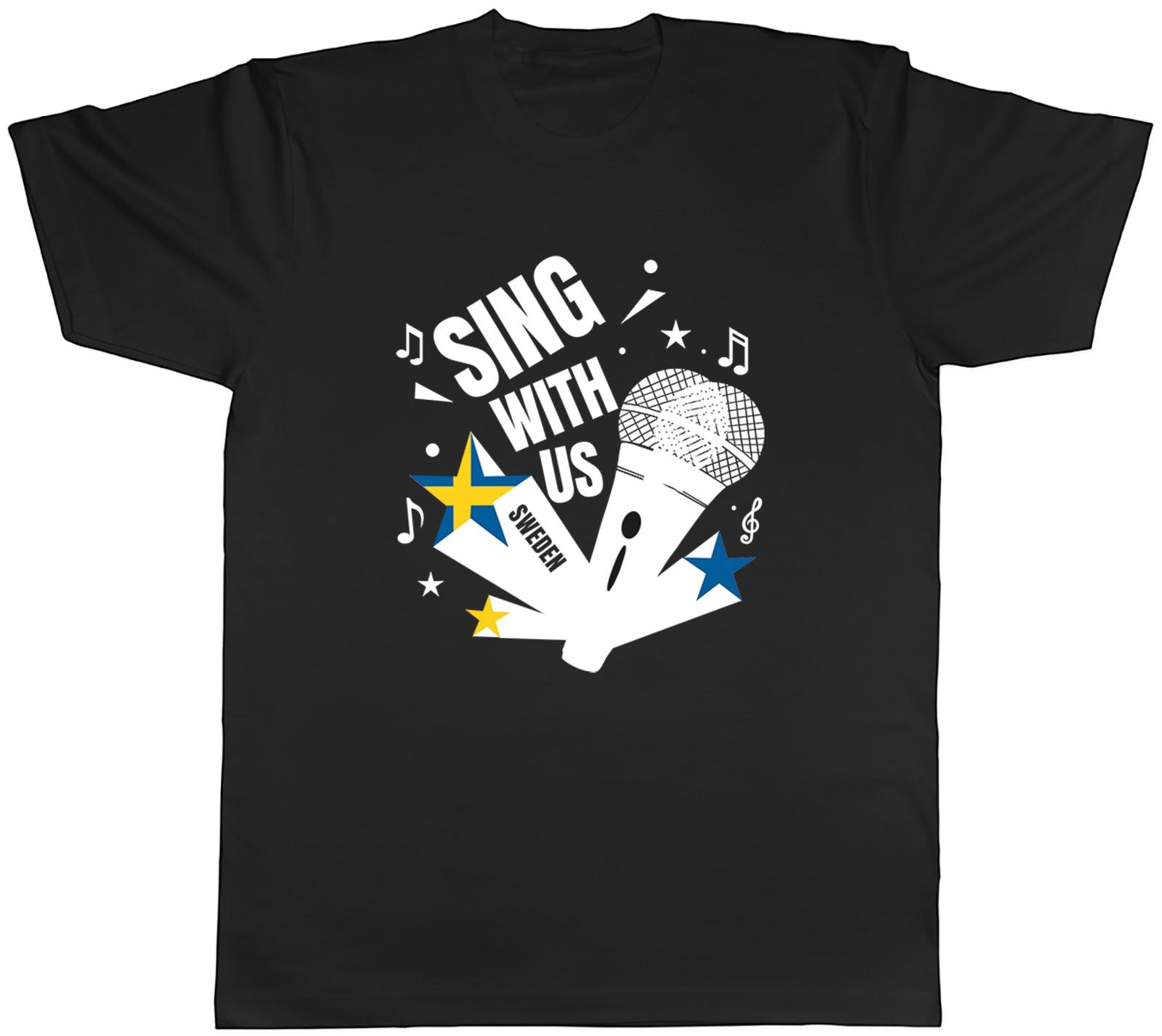 Sweden Music Sing with us Note karaoke Mens T-Shirt Tee Gift Top XXXXL