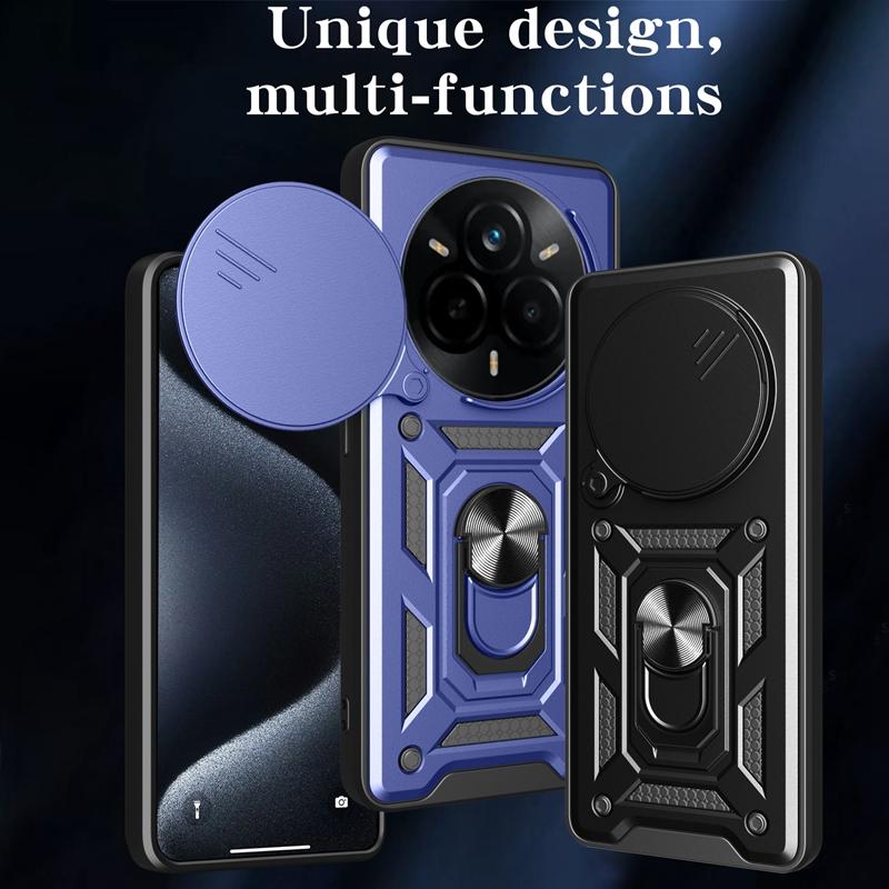 Brnění Magnetický Držák Prstenu Pouzdro Pro OPPO Realme 14 Pro 5G Pro+ Posuvný Kryt na Ochranu Fotoaparátu Pro Realme 14 Pro Plus Funda