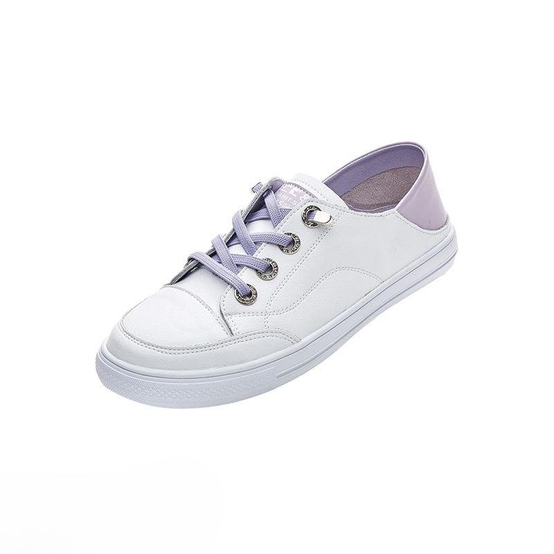 

Новые женские туфли на плоской подошве с круглым носком, низким верхом и неглубоким вырезом, повседневные и дышащие, одинарные туфли 40 фиолетовый/белый