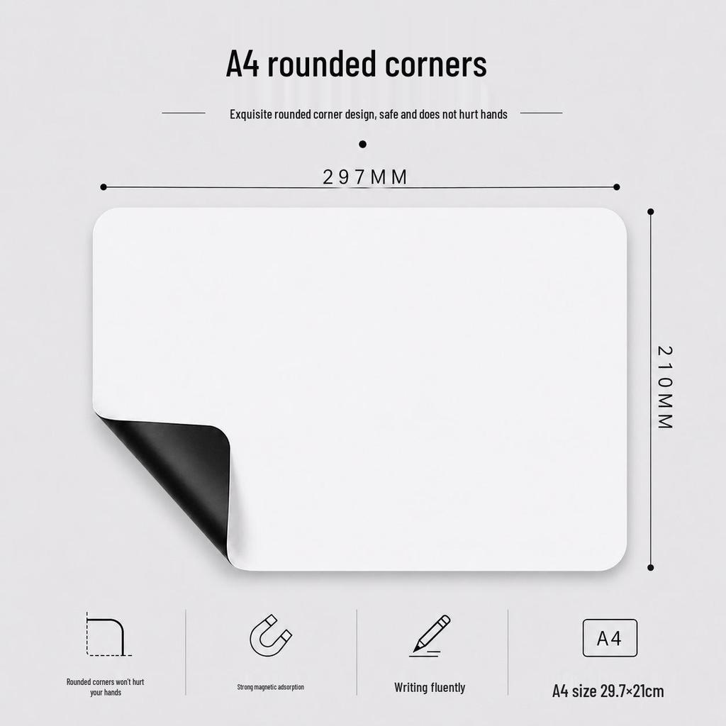 Autocollant Tableau Blanc Magnétique Multi-tailles pour Réfrigérateur - Tableau de Notes Effaçable & Tableau de Dessin pour Enfants (A2/A3/A4)