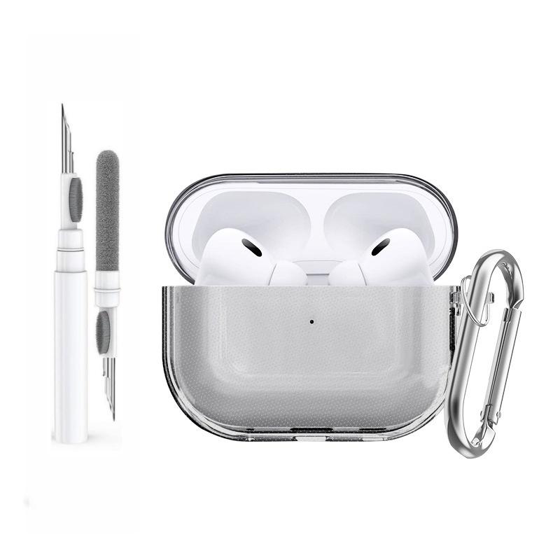 for Airpods Pro 3 Case Accessories Soft TPU Transparent Protective Shockproof Case with Cleaning Kit Keychain for Airpods Pro 3