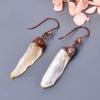 Fancy Natural Crystal Rough Copper Trendy Dangling Birthday Engagement Earrings V-1