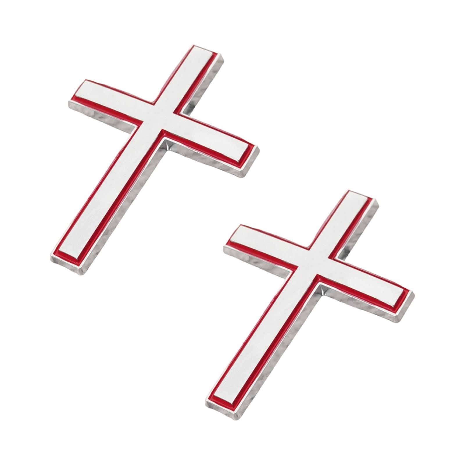 

Metal Crosses Automotive Sticker All Weathers Proof Decorative Emblem Adhesive Decal for Car Motorcycles