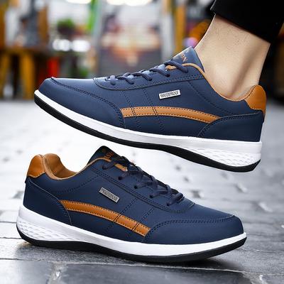 Leather Men Shoes Trainers Footwear Italian Ventilated Everyday Footwear Male Vulcanized Style Everyday Footwear Man Sneaker Anti-slip