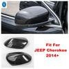 Carbon Fiber Look Car Door Rearview Mirror Cap Protection Decoration Cover Trim For JEEP Cherokee 2014 - 2017 ABS Accessories
