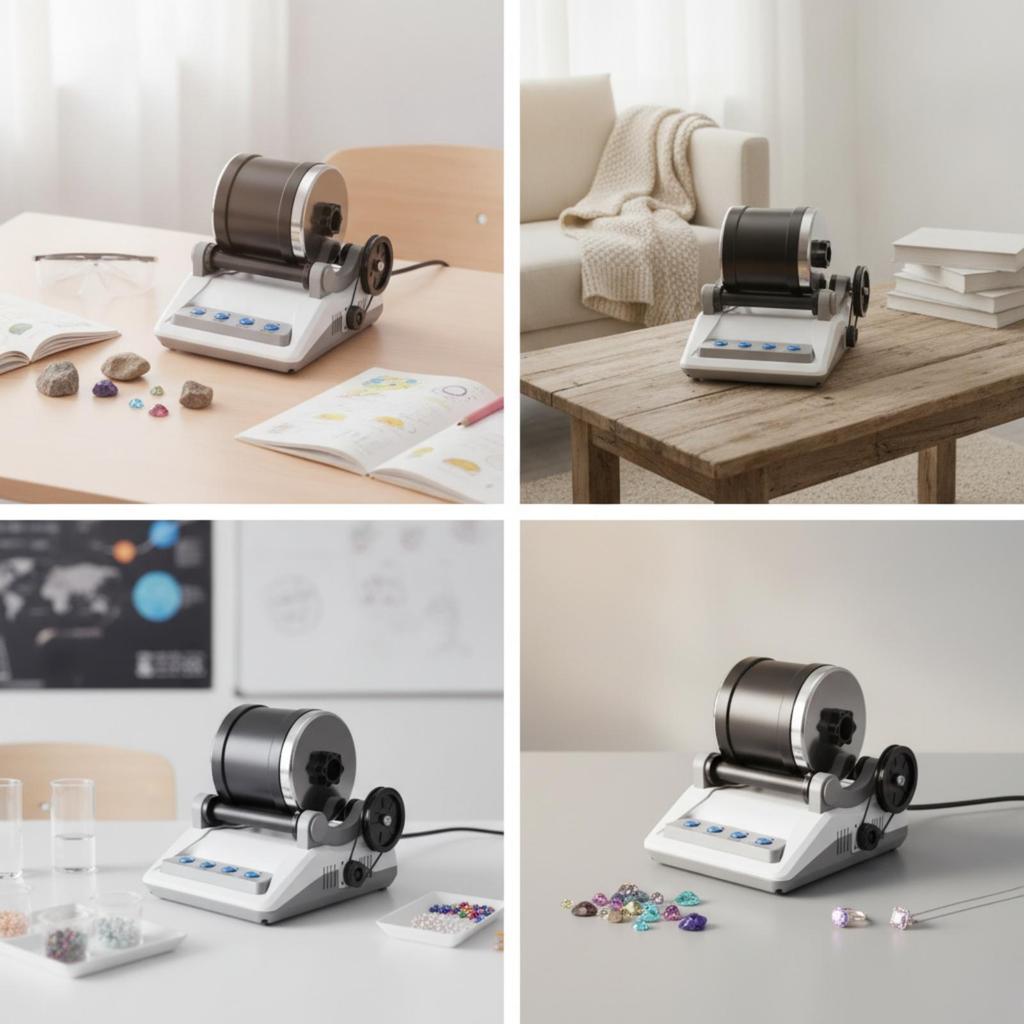 Tumbling Rock Electric de Masă cu Materiale de Lustruit Kit Compact pentru