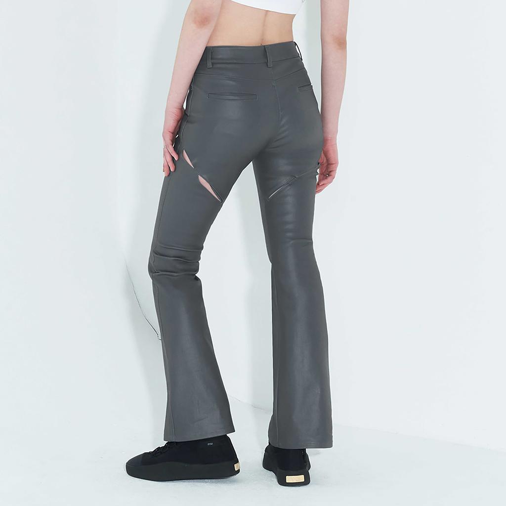 Kimjisu Coated Back Slit Jeans _ Gray