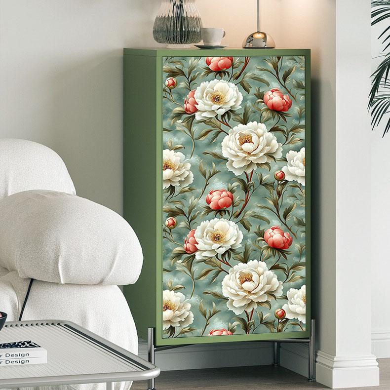 Vintage Blumen selbstklebende Tapete Aluminiumfolien-Rückseite Wasserdicht Abziehbar und Aufklebbar Wandaufkleber für Wohnzimmer Küche Badezimmer Heimdekoration