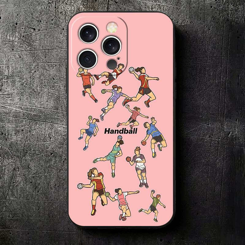 Handball Sport Soft Phone Case for iPhone 16 16E 17 Air 15 Pro Max 14 Plus 13 Mini 11 12 7 Black Cover Back Shell