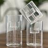 Transparent Tea Light Candle Holders European Style Glass Candlestick  Table Centerpieces