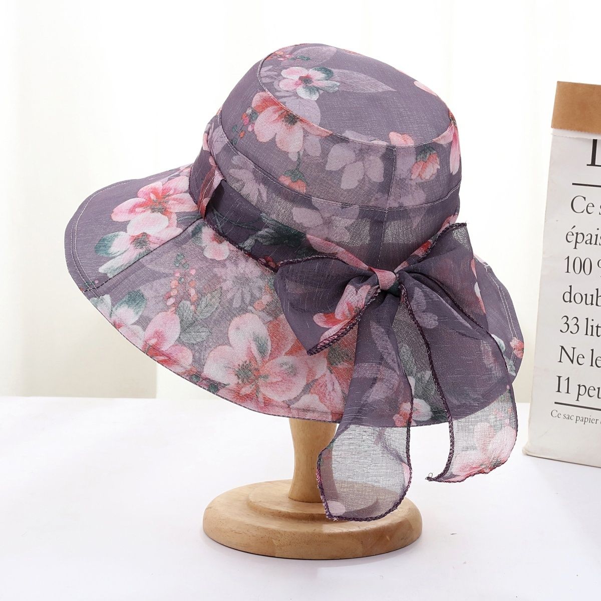 

Шляпа от солнца с принтом и бантом, декоративная шляпа от солнца с широкими полями, дышащие панамы, летние солнцезащитные шляпы с защитой от ультрафиолета для мам среднего возраста