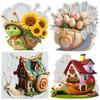 Whimsical Snail House Silicone Molds Snail Flower House Fondant Mold Cake Decorating Tools Cupcake Topper Candy Chocolate Gumpaste Mold