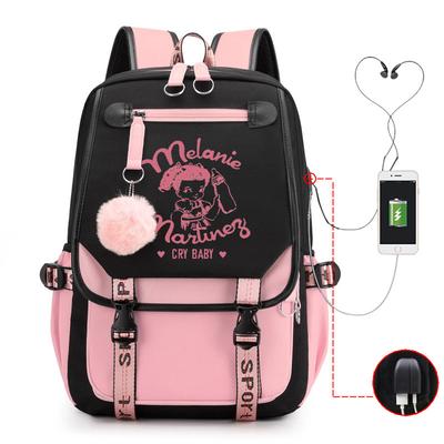 Mochila Estampada Periférica Moda Feminina Estudante Multifuncional Casual Bolsa Escolar