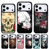 Skull And Rose Art Flower Phone Case for iPhone 17 Air 16e 15 14 13 Pro Max Back Cover for 12 11 Pro Coque