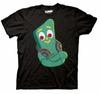 Adult Mens Black Clay Animation TV Show Gumby Music Retro Headphones 100% Cotton T-shirt Mens Tees Top Tee