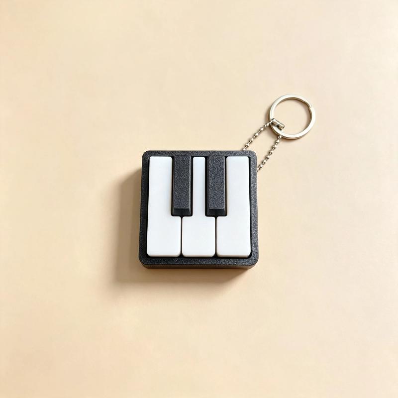 1Pcs Sensory Stress Relief Keychain 3D Printed Mini Piano Keyboard Clicker Fidget Toy Office Desktop Decor Souvenir Gift