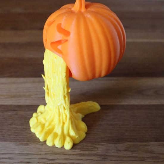 Halloween Puke Pumpkin Figurine Hilarious 3D Printed Vomiting Pumpkin Statue for Halloween Tabletop Bookshelf Decor