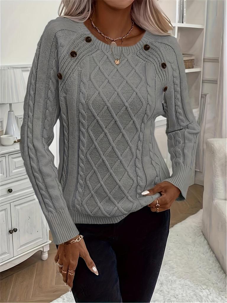 Autumn-Winter European American Loose Casual Women's Knit Pullover Sweater