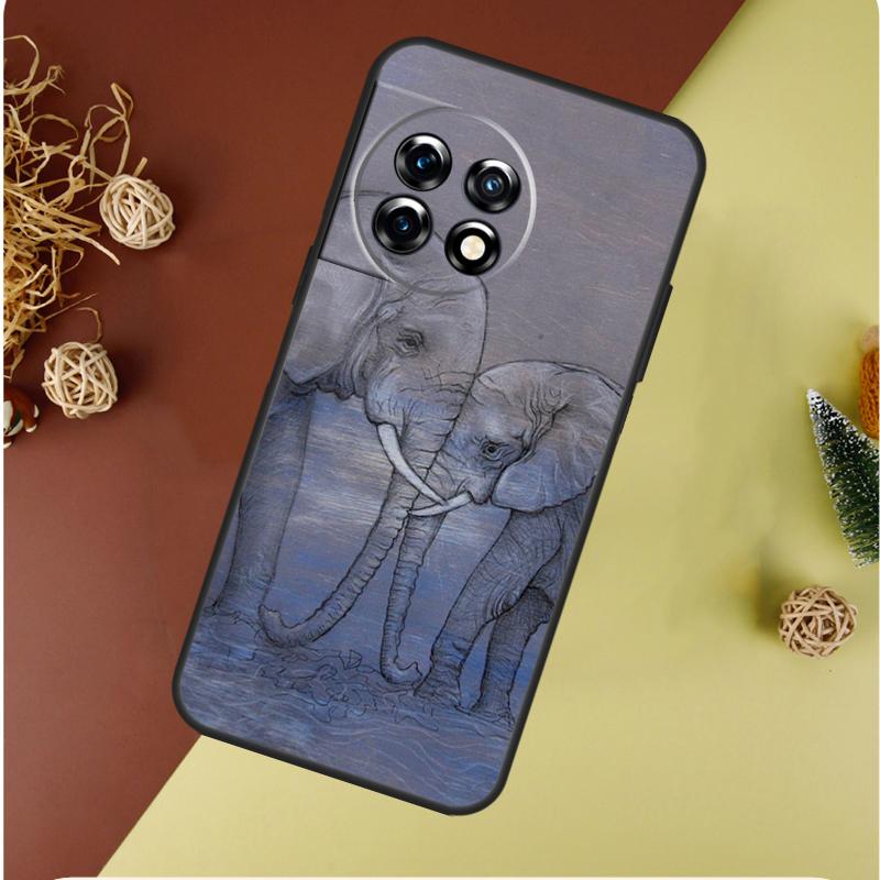 Cute Elephant For OnePlus 13 13R 12 12R 11 9 10 Pro 8T 9RT 10T 10R N20 N30 Nord CE 2 3 4 Lite Phone Case